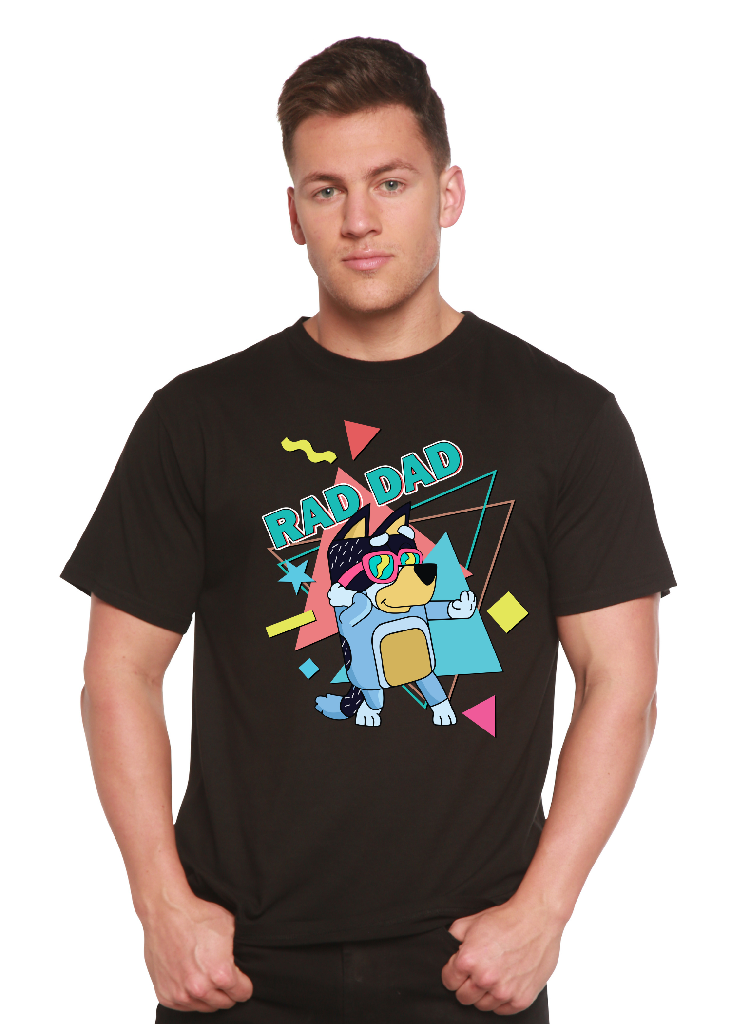 Camiseta gráfica de manga corta para hombre Rad Dad Bluey de bambú