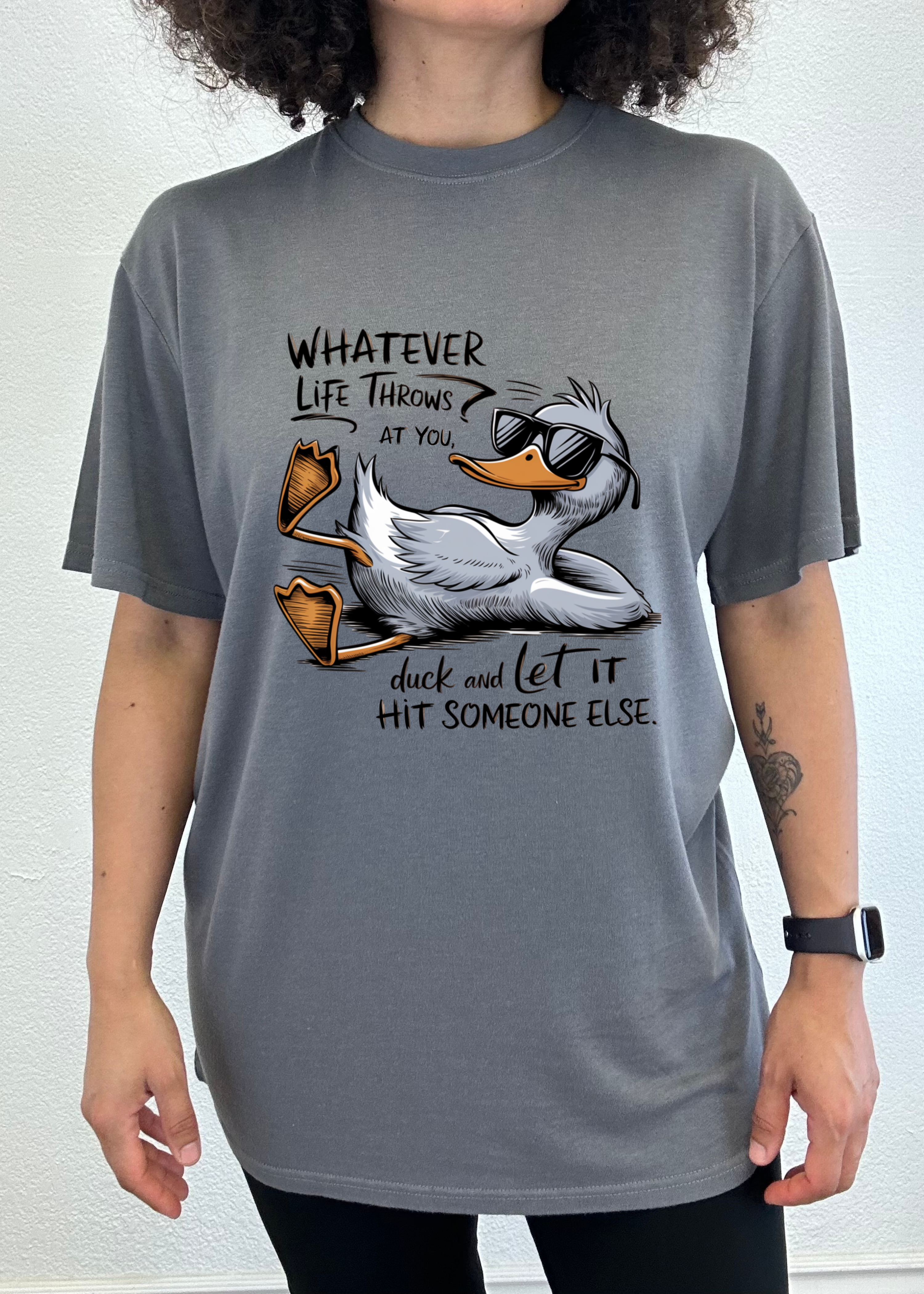 Camiseta gráfica unisex divertida de bambú/algodón "Lo que te depare la vida"