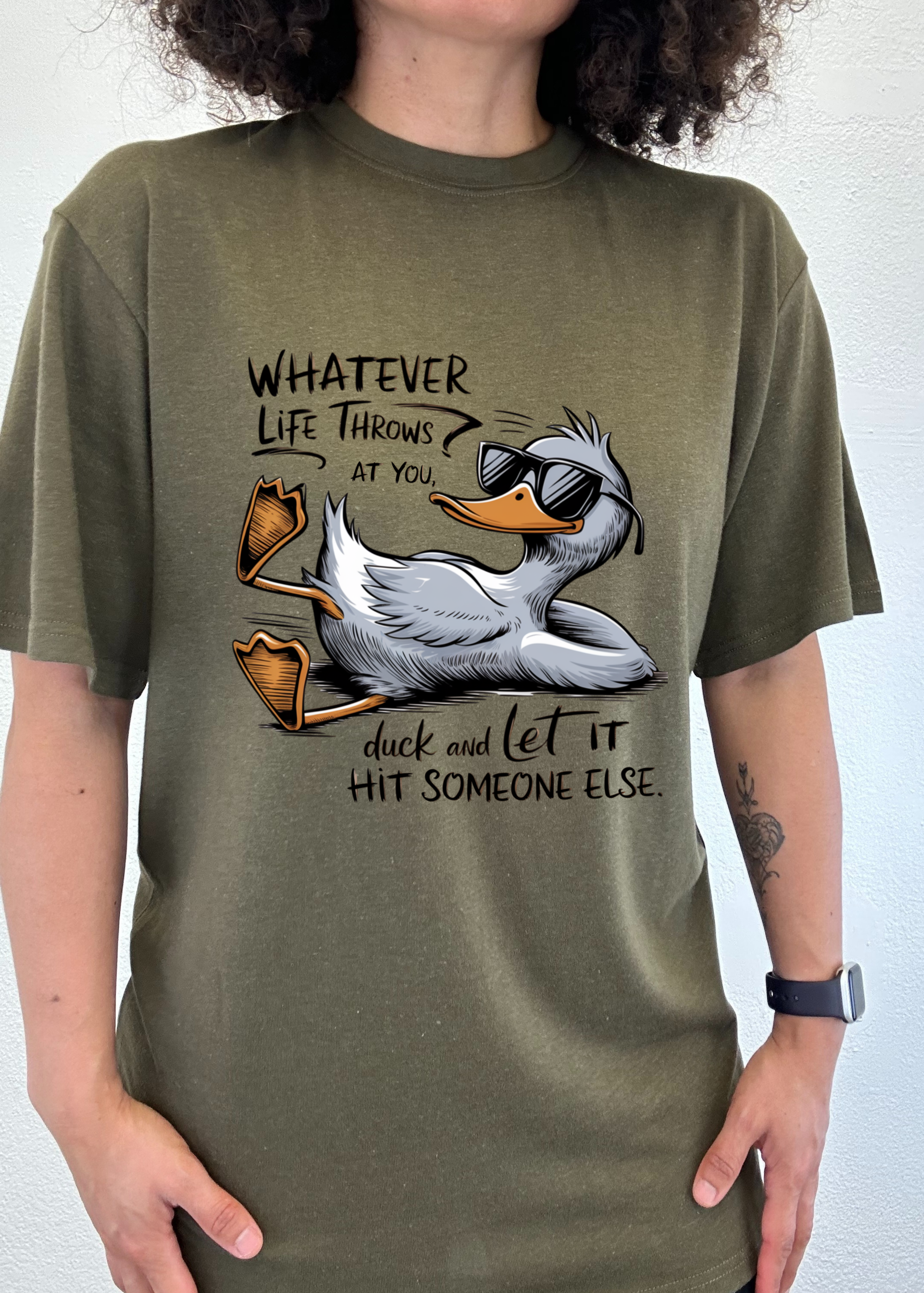 Camiseta gráfica unisex divertida de bambú/algodón "Lo que te depare la vida"