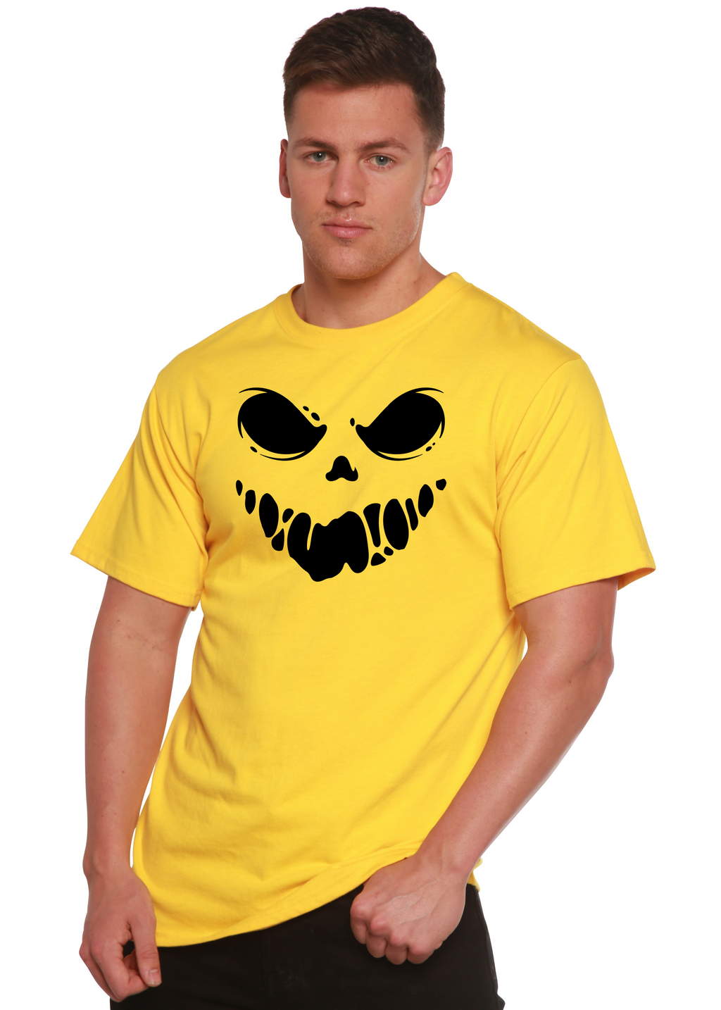 Camiseta gráfica de manga corta de bambú-viscosa/algodón orgánico "Halloween Boo" para hombre