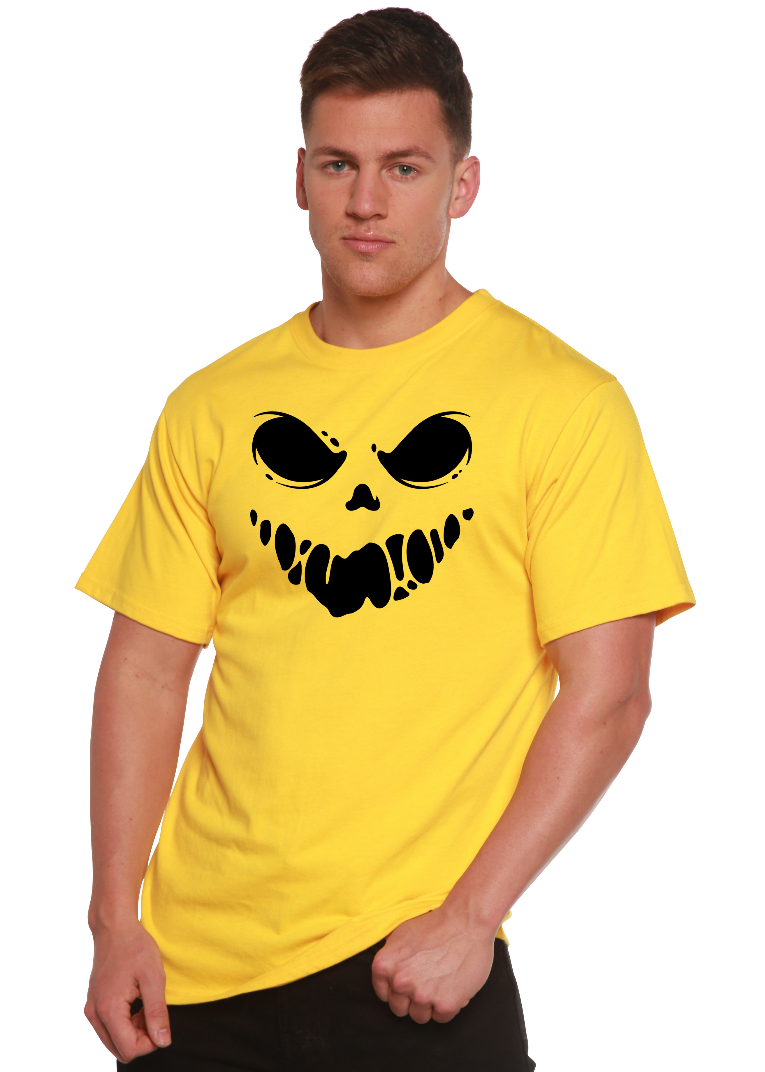 Camiseta gráfica de manga corta de bambú-viscosa/algodón orgánico "Halloween Boo" para hombre