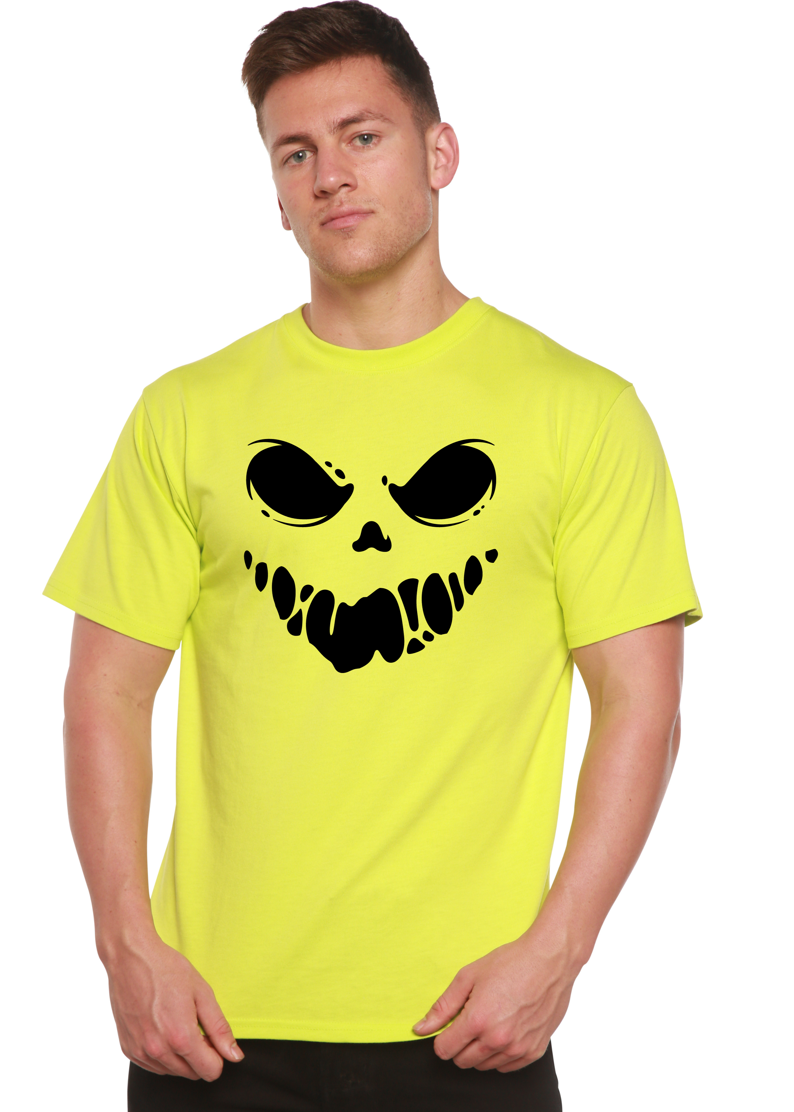 Camiseta gráfica de manga corta de bambú-viscosa/algodón orgánico "Halloween Boo" para hombre