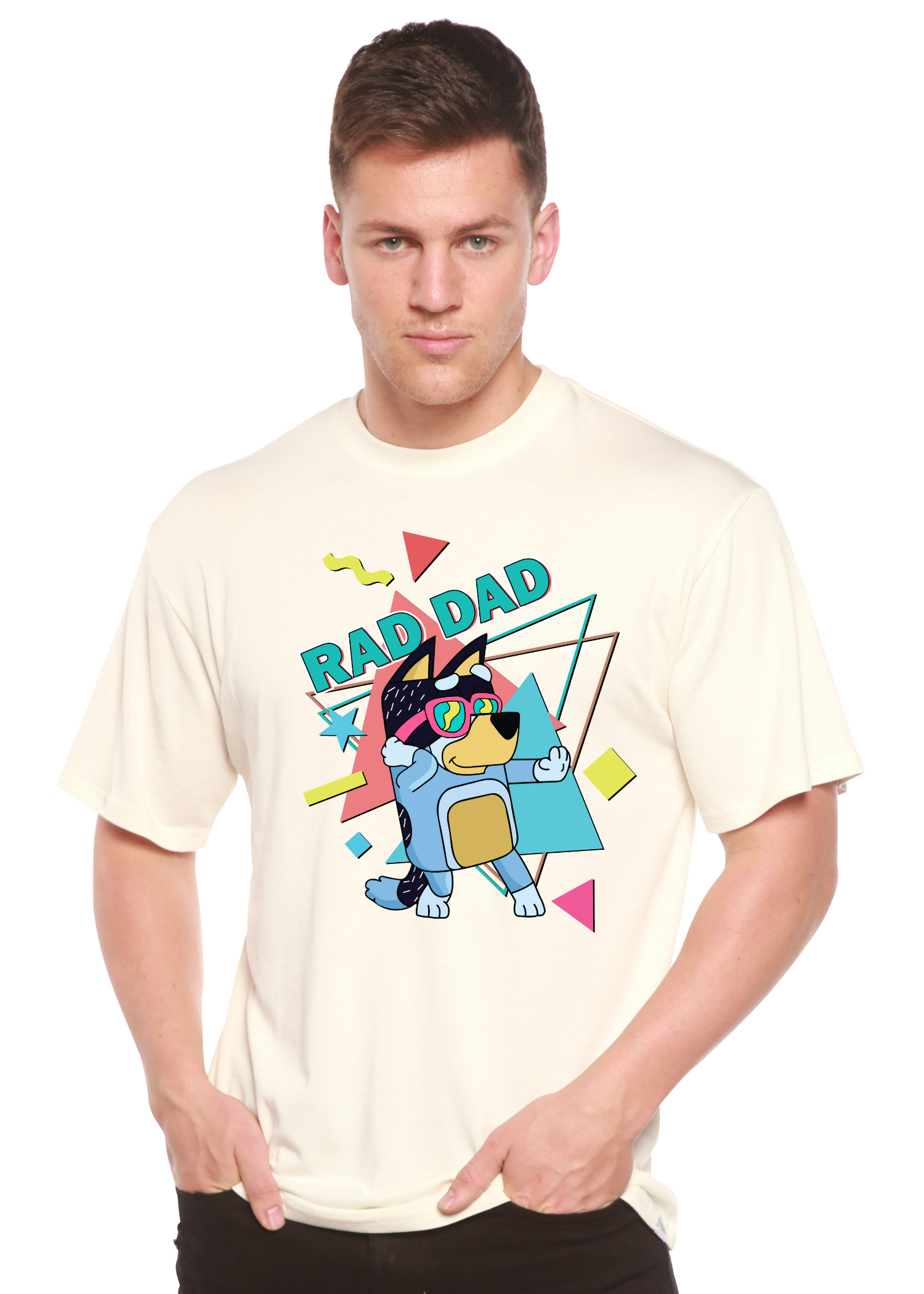 Camiseta gráfica de manga corta para hombre Rad Dad Bluey de bambú