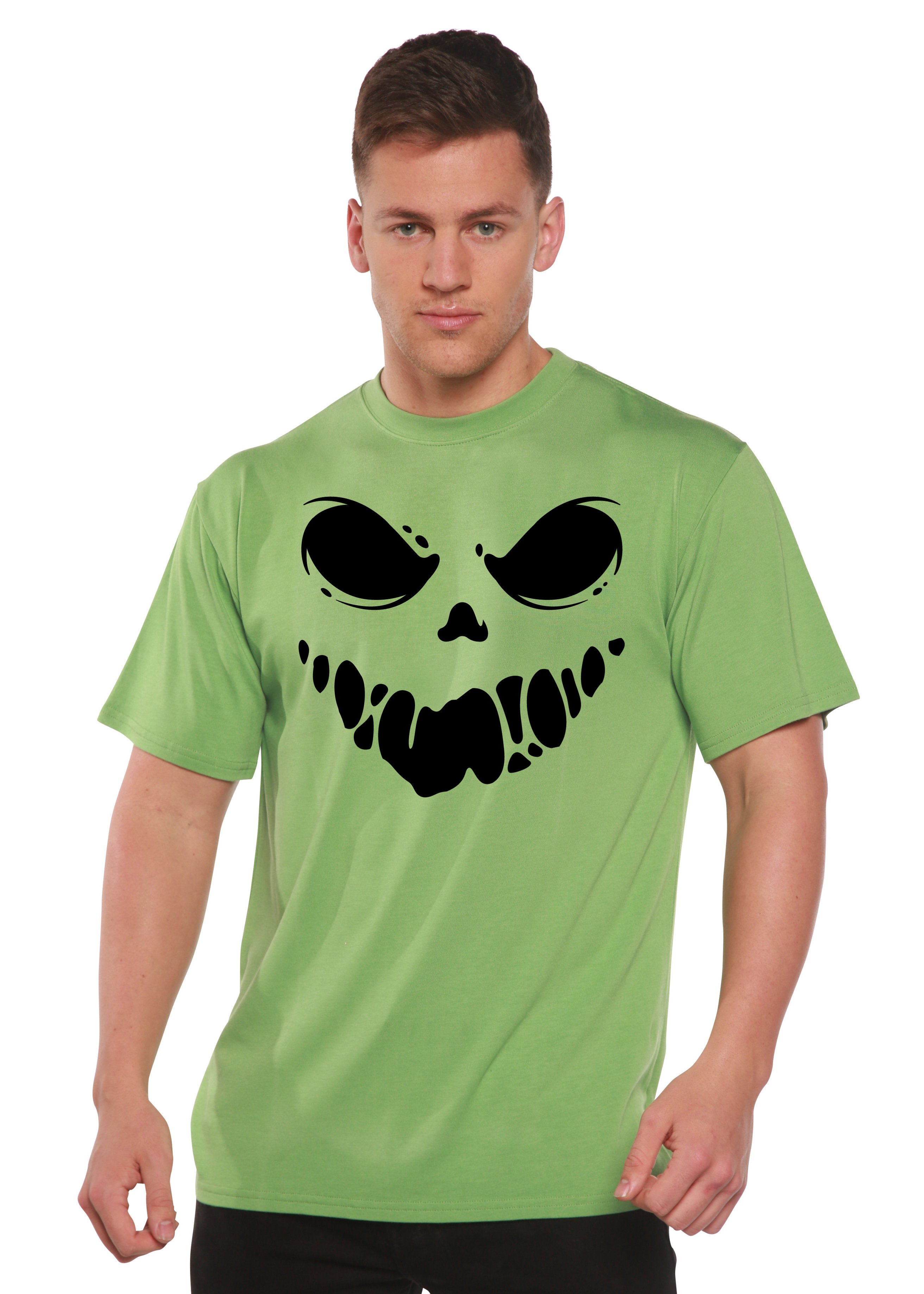 Camiseta gráfica de manga corta de bambú-viscosa/algodón orgánico "Halloween Boo" para hombre