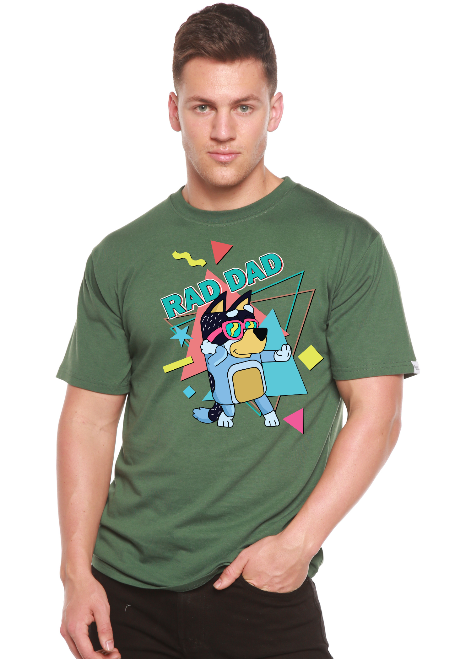 Camiseta gráfica de manga corta para hombre Rad Dad Bluey de bambú